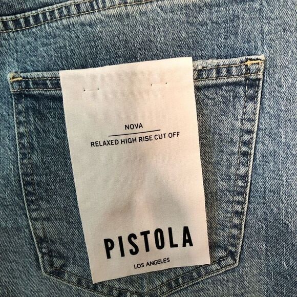 Pistola Shorts Womens 29 Denim High Rise Relaxed Fit Cut Off Bowery Frayed Hem - Picture 7 of 10